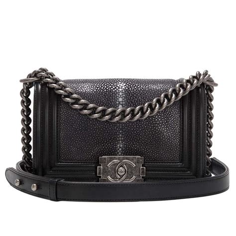 chanel black stingray small boy bag|Small BOY CHANEL Handbag.